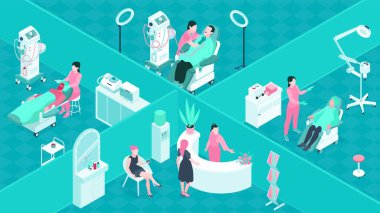 Kozmetik Bilimi Isometric Illustration