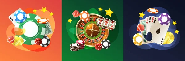 Realistisches Casino-Design-Konzept — Stockvektor