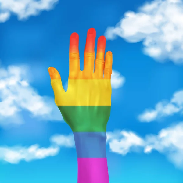 Composição de mão LGBT Sky — Vetor de Stock