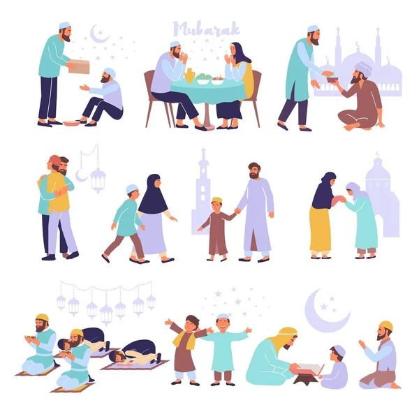 Ramadan Flat Icon Set — Stockvektor