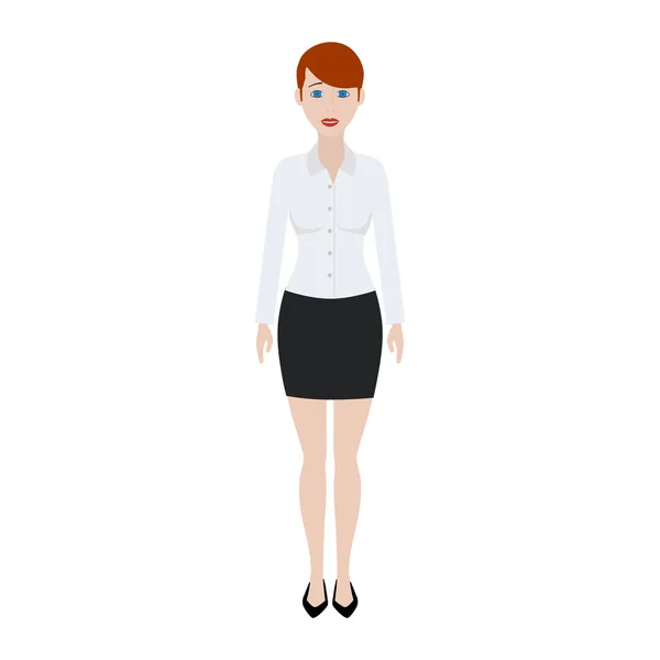 Flat Office Woman Illustration — Stock Vector