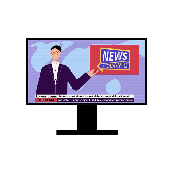 TV Kompozisyonu Haberleri — Stok Vektör