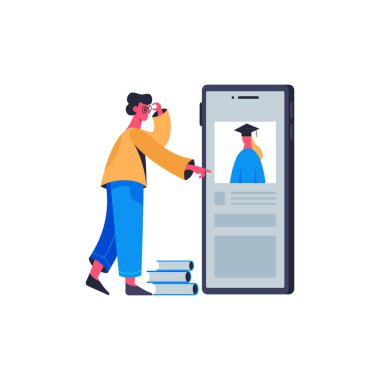Akıllı Telefon Öğretici Düz Kompozisyonu