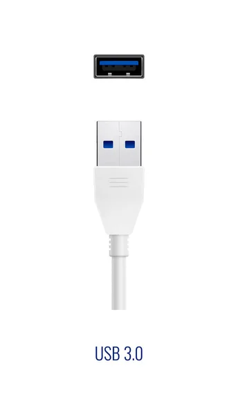 Composición de conexión USB 3.0 — Vector de stock