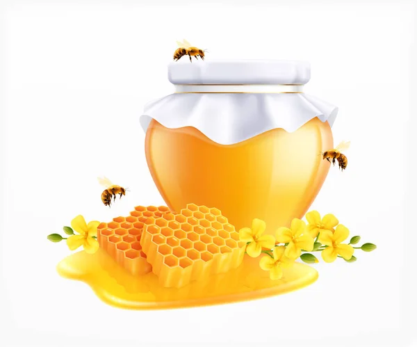 Honey Can Realistic Composition — Stockový vektor