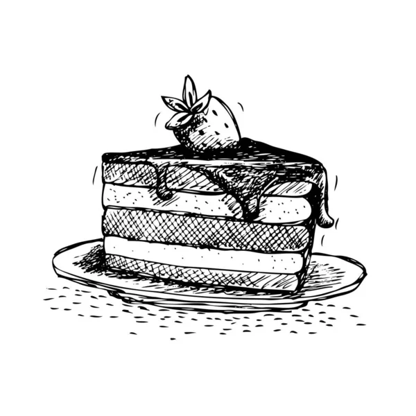 Cake Doodle Illustration — Stockvektor