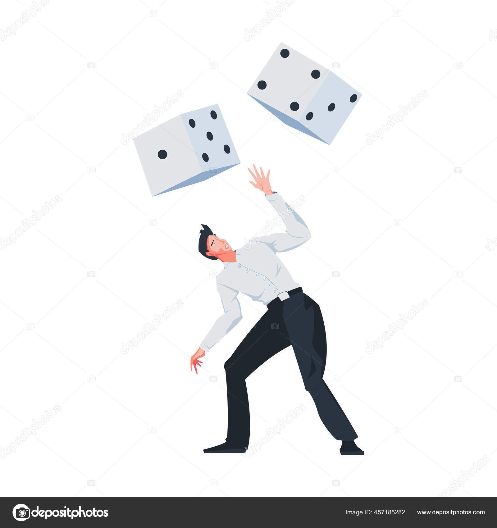 Dice Gaming Addiction Composition Stock Illustration by ©macrovector