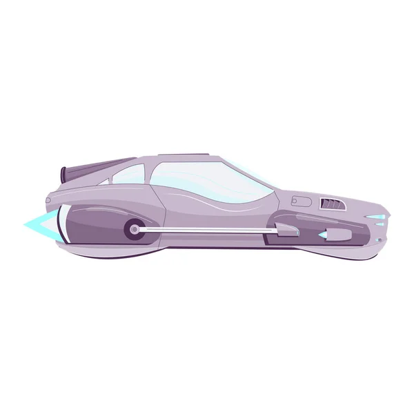 Composición futurista del coche volador — Vector de stock