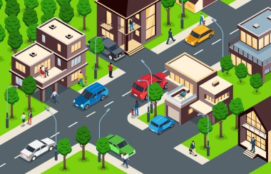 Banliyö Evleri Isometric View
