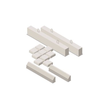 Beton Tuğlalar Isometric bileşimi