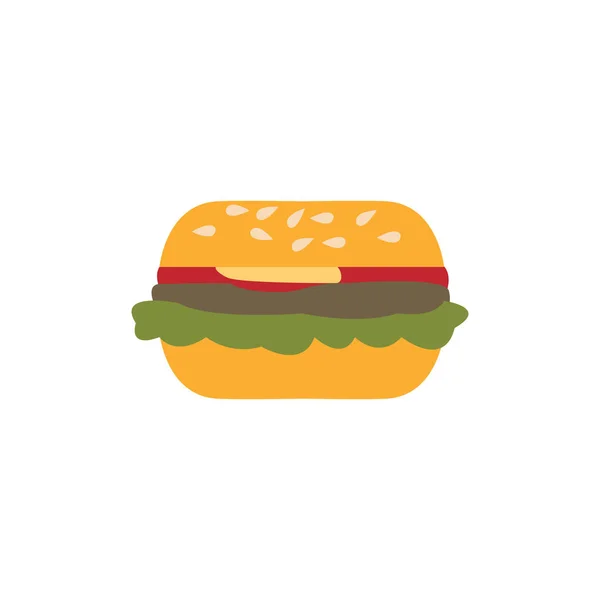 Icono de hamburguesa plana — Vector de stock