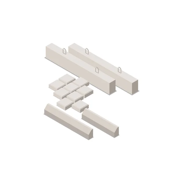 Mattoni di calcestruzzo Composizione isometrica — Vettoriale Stock