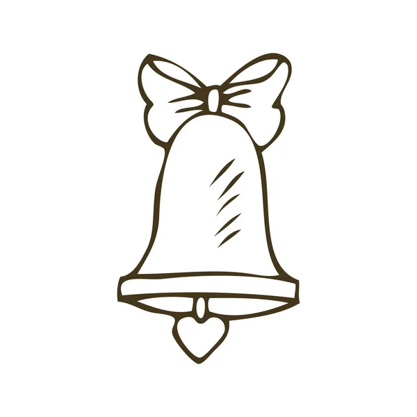 Ícone desenhado à mão Bell — Vetor de Stock