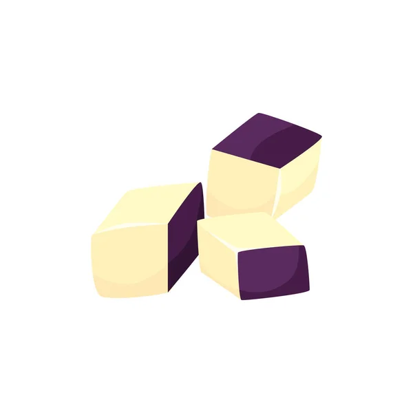 Composición de cubos de col púrpura — Vector de stock