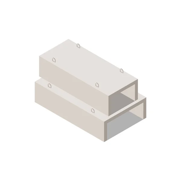 Betonblokken Isometrische samenstelling — Stockvector