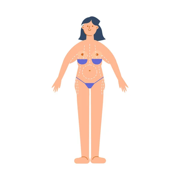 Female Body Correction Composition — Stock Vector