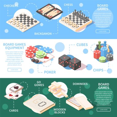 Tahta Oyunları Isometric Pankartları