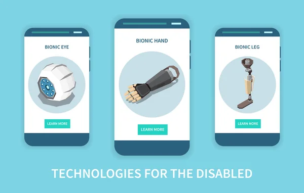 Bionic Tech Banners verticales — Vector de stock