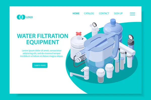 Page de filtration d'eau — Image vectorielle