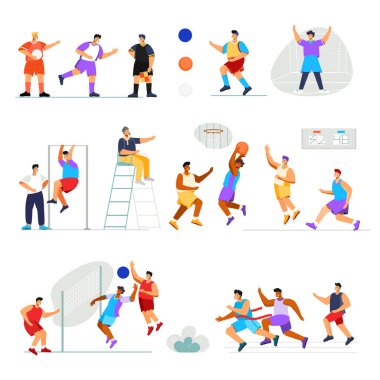 Sports Athletes Icon Set