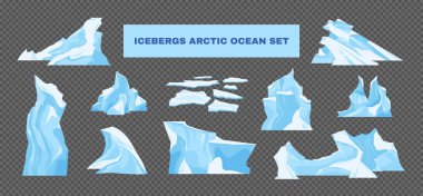 Icebergs Transparent Set clipart