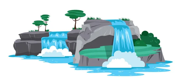 Waterfall Horizontal Illustration