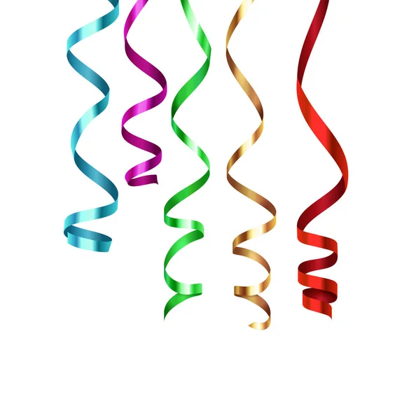 Curly Festive Ribbons Composition — Stock Vector