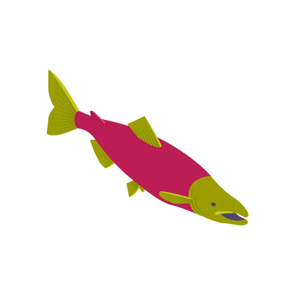 Sea Fish Isometric Composition — стоковый вектор