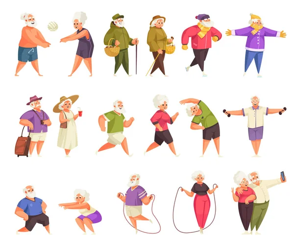 Old People Activity Set — Wektor stockowy