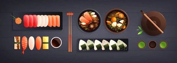 Food Of Japan Composition — Wektor stockowy