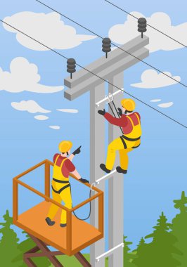 Elektrikçi Isometric Arkaplan