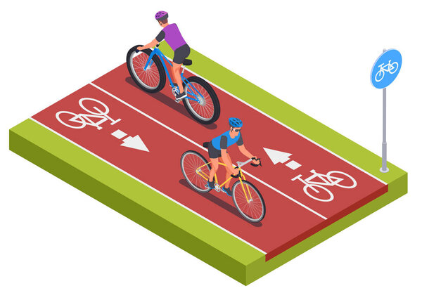 Cycling Sport Isometric Concept