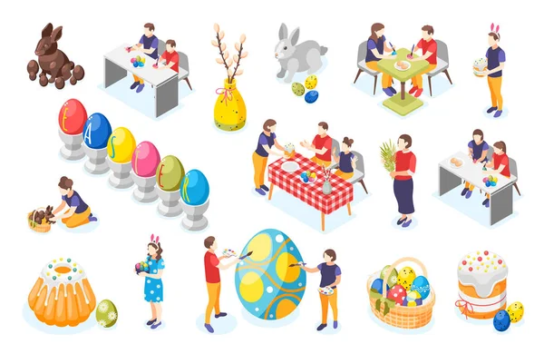 Easter Isometric Icon Set — стоковый вектор