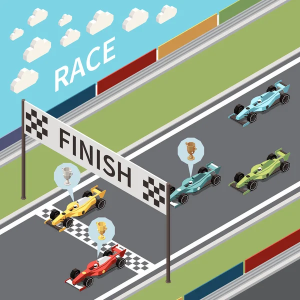Race Finish Line Sammansättning — Stock vektor
