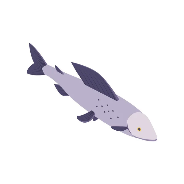 River Fish Isometric Composition — Stock Vector