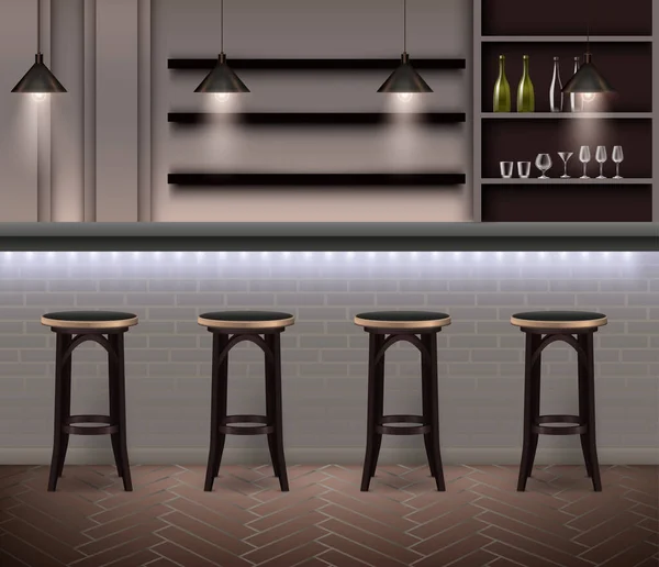 Bar Interior Fondo realista — Vector de stock