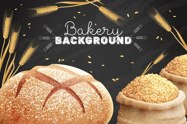 Panadería de pan realista Fondo — Archivo Imágenes Vectoriales