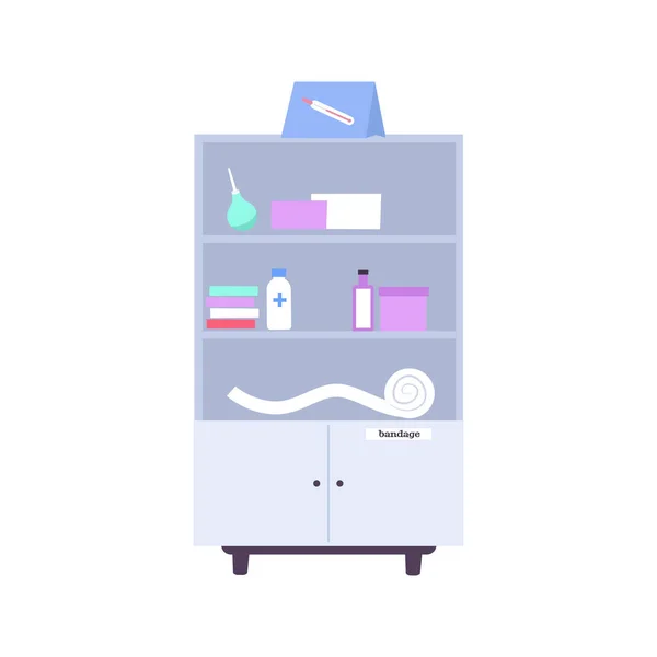 Pharmacy Rack Flat Icon — Stock Vector