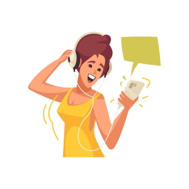 Düz Çevrimiçi Müzik İllüstrasyonu