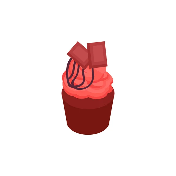 Cupcake Isometrische icoon — Stockvector