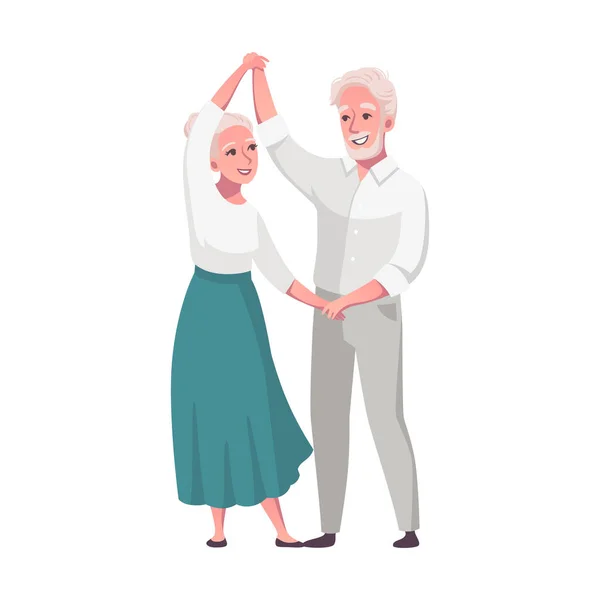 Personas mayores bailando — Vector de stock