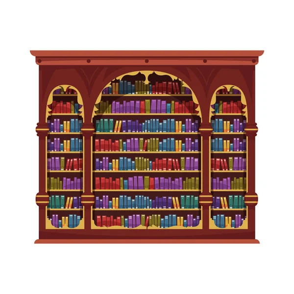 Vintage Book Cabinet Composition — Stock Vector