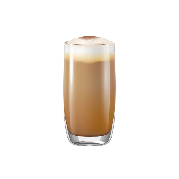 Milchkaffee Glas Zusammensetzung — Stockvektor