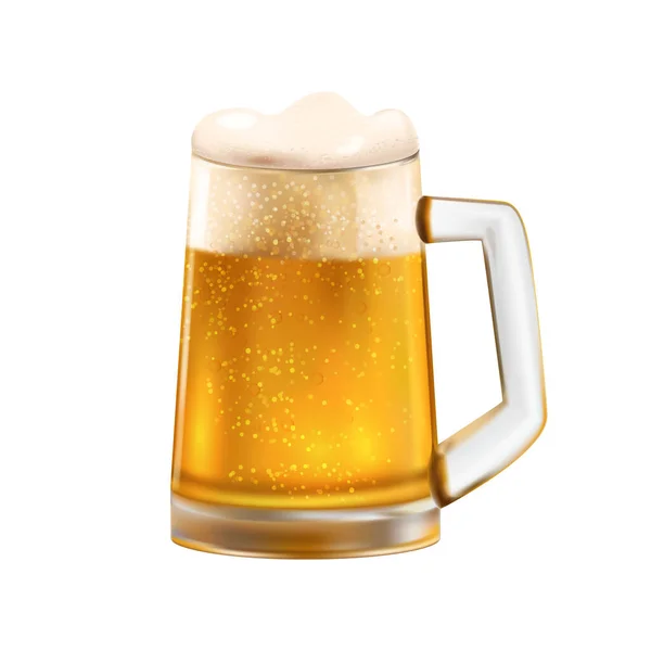 啤酒成分的杯子 — 图库矢量图片