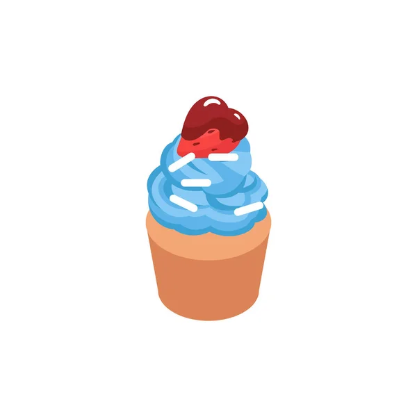 Cupcake Isometrische illustratie — Stockvector