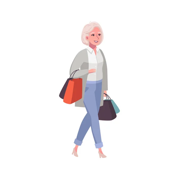 Starsza kobieta z kreskówek — Wektor stockowy
