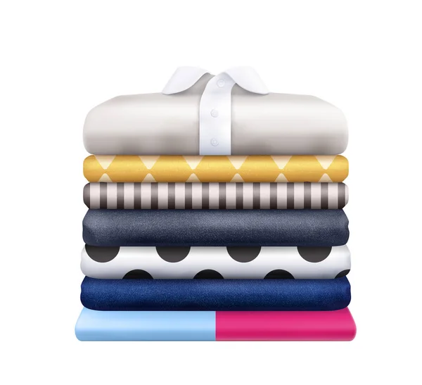 Stack Of Clothes Composition — Stock Vector