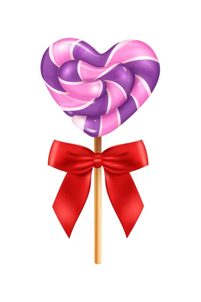 Purple Heart Lollipop Composition — стоковий вектор