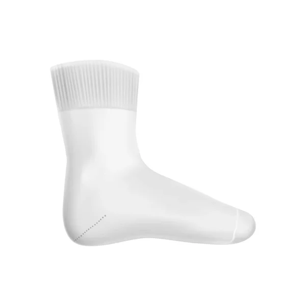 Composición realista del calcetín blanco — Vector de stock