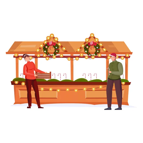 Candy Stall Christmas Composition — Stock Vector
